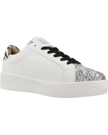 VANESSA WU ELLEN SNEAKER WEISS SILBER MIT GLITZER-DETAILS UND SEITENBLITZ ARGENT