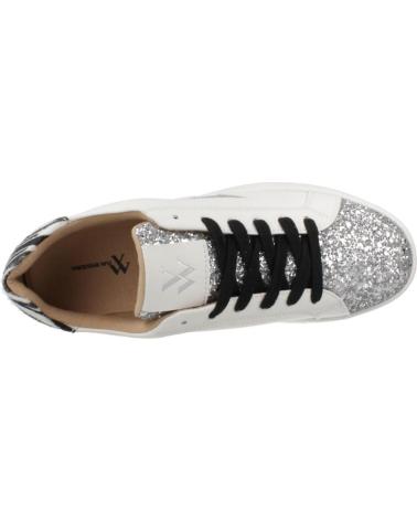 VANESSA WU ELLEN SNEAKER WEISS SILBER MIT GLITZER-DETAILS UND SEITENBLITZ ARGENT