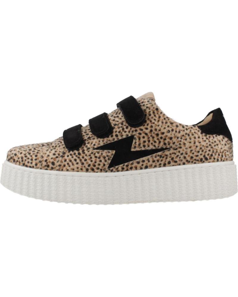 VANESSA WU SOPHIE SNEAKER ANIMAL PRINT BEIGE MIT KLETTVERSCHLUSS UND SEITENBLITZ BEIGE