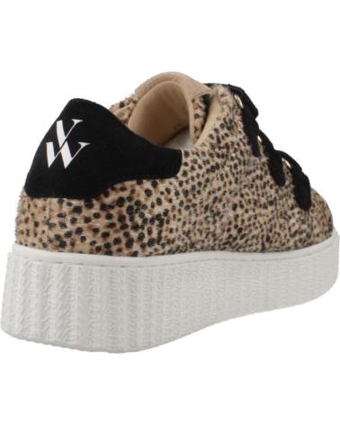 VANESSA WU SOPHIE SNEAKER ANIMAL PRINT BEIGE MIT KLETTVERSCHLUSS UND SEITENBLITZ BEIGE