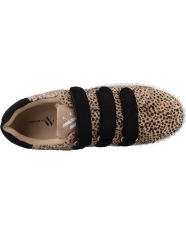 VANESSA WU SOPHIE SNEAKER ANIMAL PRINT BEIGE MIT KLETTVERSCHLUSS UND SEITENBLITZ BEIGE