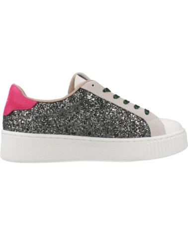 VANESSA WU NANCY SNEAKER ANTHRAZITGRAU GLITZER MIT SEITENBLITZ UND FUCHSIA-DETAILS ANTRCT