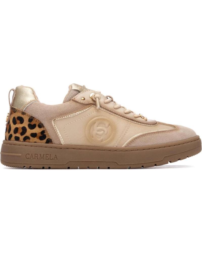 ZAPATILLA CARMELA 162504 BEIGE CON DETALLE ANIMAL PRINT BEIGE