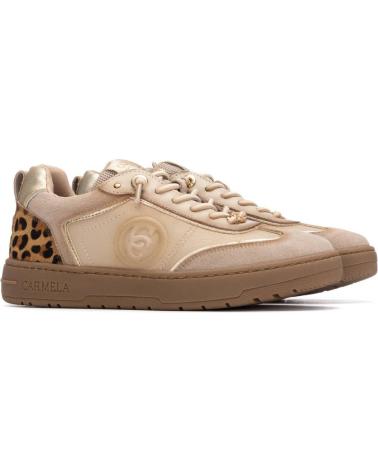 ZAPATILLA CARMELA 162504 BEIGE CON DETALLE ANIMAL PRINT BEIGE