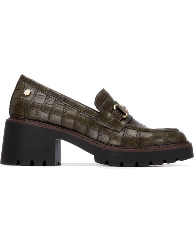 MOCASSINO CARMELA 162566 CACHI CON CATENA DORATA E SUOLA CARRO ARMATO KAKI