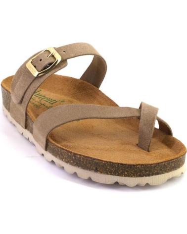 AUTENTI 3572 LEATHER MULES WITH BUCKLE AND TOE LOOP TAUPE TAUPE