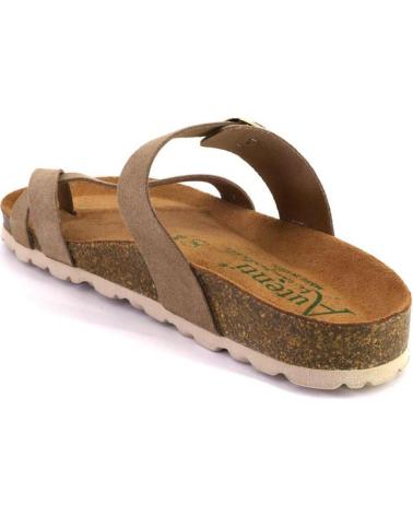 AUTENTI 3572 LEATHER MULES WITH BUCKLE AND TOE LOOP TAUPE TAUPE