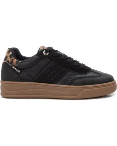 REFRESH SNEAKER 172954 SCHWARZ MIT ANIMAL-PRINT-DETAIL NEGRO