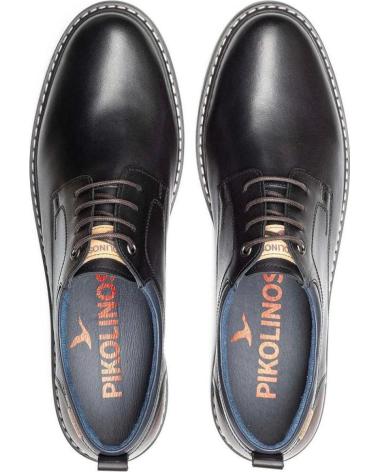 PIKOLINOS 4183 - LEATHER LACE-UP SHOES IN BLACK NEGRO