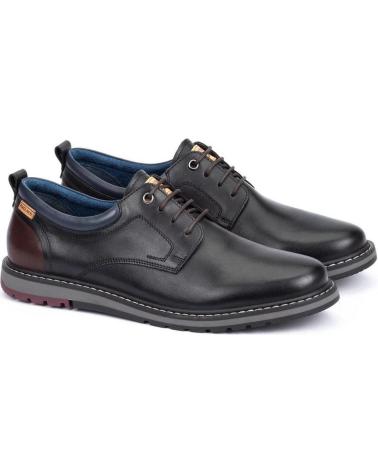 PIKOLINOS 4183 - LEATHER LACE-UP SHOES IN BLACK NEGRO