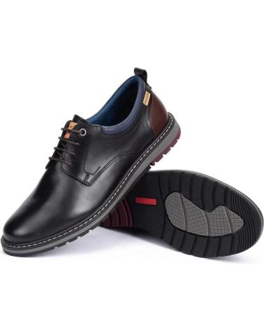 PIKOLINOS 4183 - LEATHER LACE-UP SHOES IN BLACK NEGRO