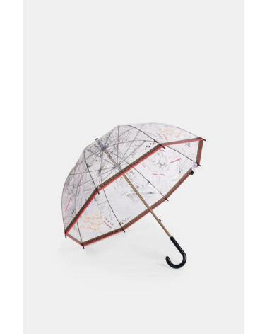 GUARDA-CHUVA DOBRÁVEL ANEKKE 41483 TRANSPARENTE COM ESTAMPA URBANA CINZA GRIS