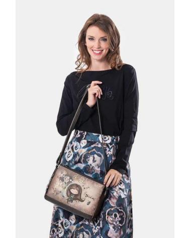 MALA A TIRACOLO ANEKKE 41703-184 TAUPE COM ESTAMPADO DETALHADO TAUPE
