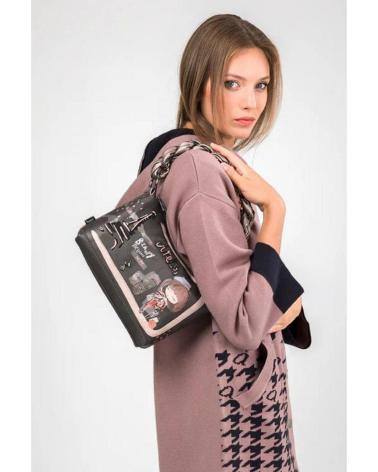 SAC BANDOULIÈRE ANEKKE NOIR AVEC POIGNÉE TRESSÉE RÉF. 41803-478 NEGRO