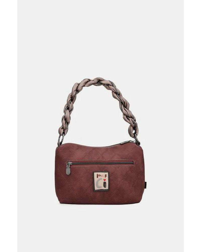 SAC BANDOULIÈRE ANEKKE NOIR AVEC POIGNÉE TRESSÉE RÉF. 41803-478 NEGRO