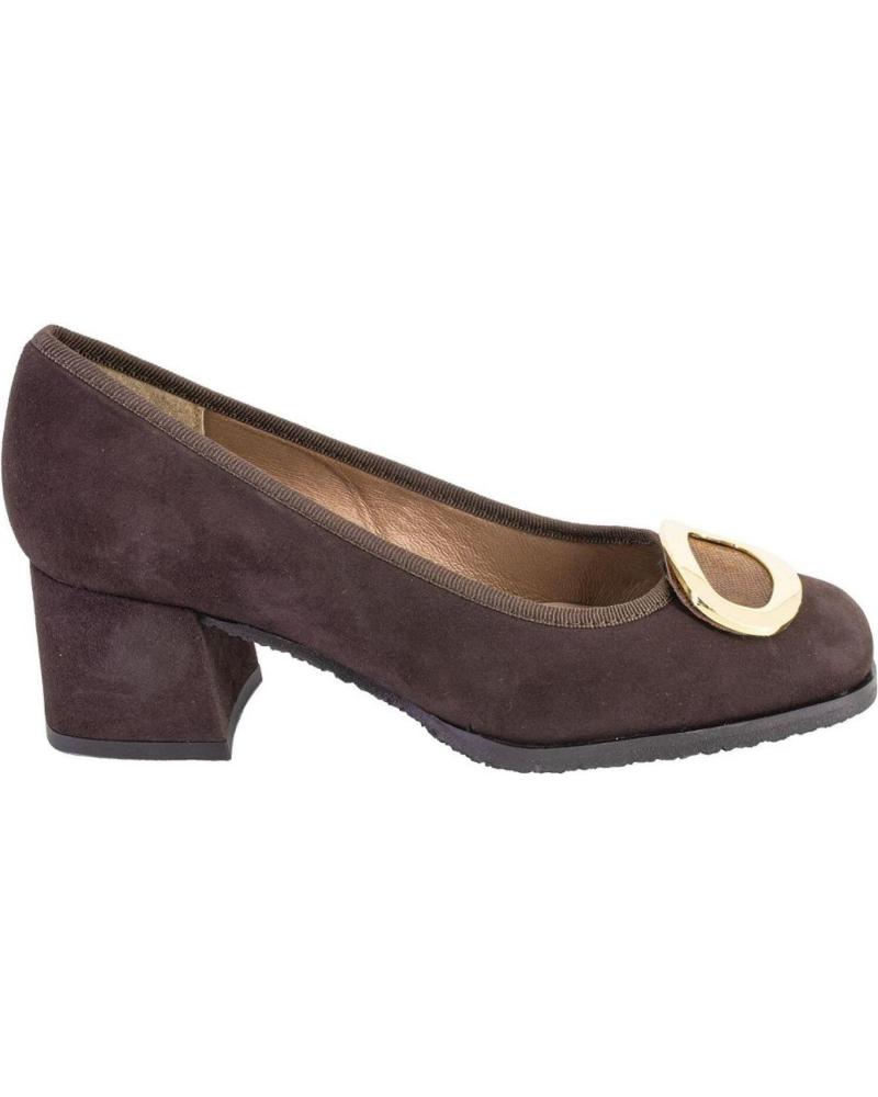 DUIT 1201 SUEDE BLOCK HEEL SHOES BROWN MARRON