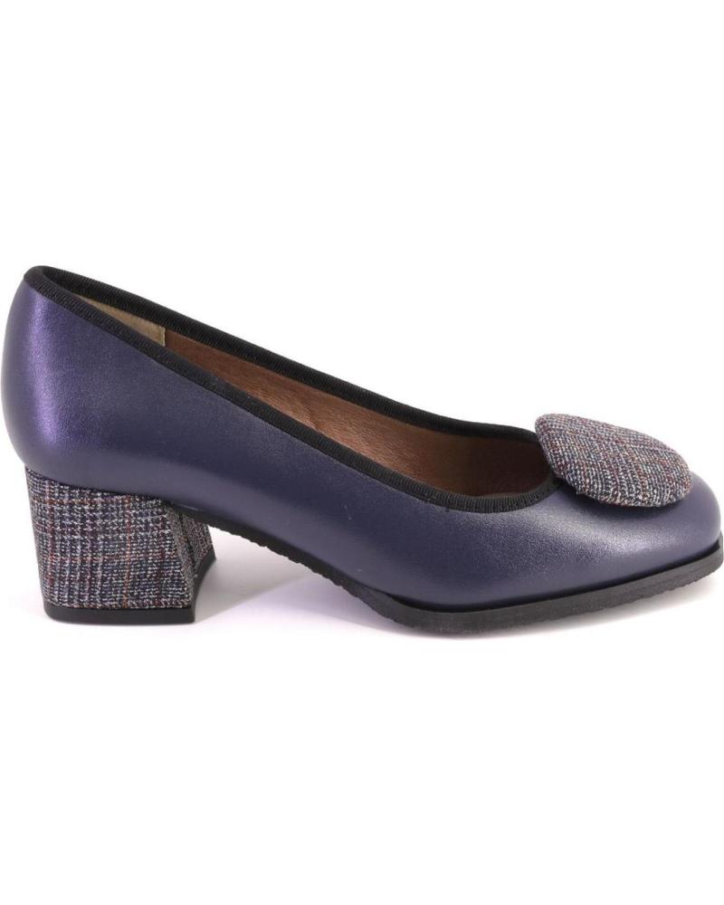 DUIT 1204 NAVY BLUE LEATHER HEELED PUMPS AZUL MARINO