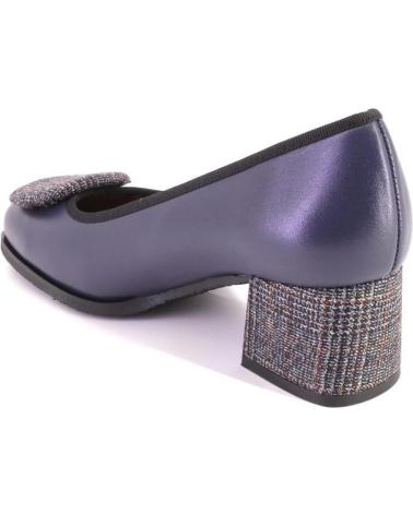 DUIT 1204 NAVY BLUE LEATHER HEELED PUMPS AZUL MARINO