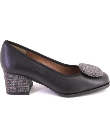 DUIT 1204 BLACK LEATHER HEELED PUMPS NEGRO