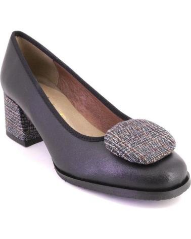 DUIT 1204 BLACK LEATHER HEELED PUMPS NEGRO