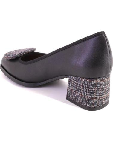 DUIT 1204 BLACK LEATHER HEELED PUMPS NEGRO