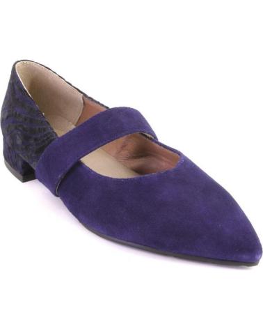 DUIT 1304 POINTED TOE MARY JANE FLATS IN NAVY SUEDE AZUL MARINO