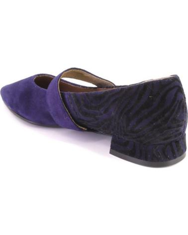 DUIT 1304 POINTED TOE MARY JANE FLATS IN NAVY SUEDE AZUL MARINO
