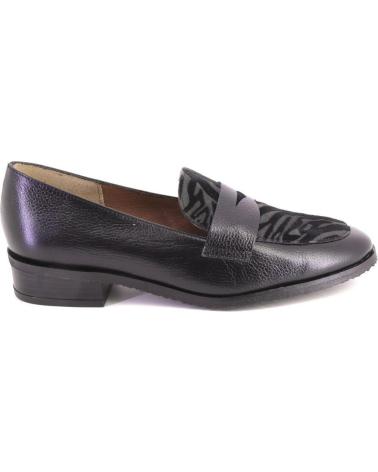 DUIT 1050 BLACK LEATHER LOAFERS WITH FRONT DETAIL NEGRO