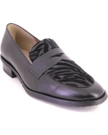 DUIT 1050 BLACK LEATHER LOAFERS WITH FRONT DETAIL NEGRO