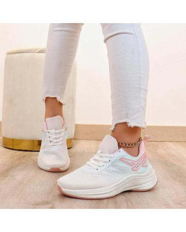 L&R SHOES FZ060 WHITE PINK SNEAKERS BLANCO ROSA