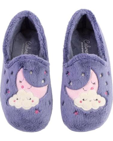 CABRERA 4503 BLUE HOUSE SLIPPERS WITH MOON AND STARS DESIGN AZUL