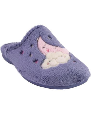 CABRERA 4502 BLUE OPEN-BACK HOUSE SLIPPERS WITH MOON AND STARS DESIGN AZUL