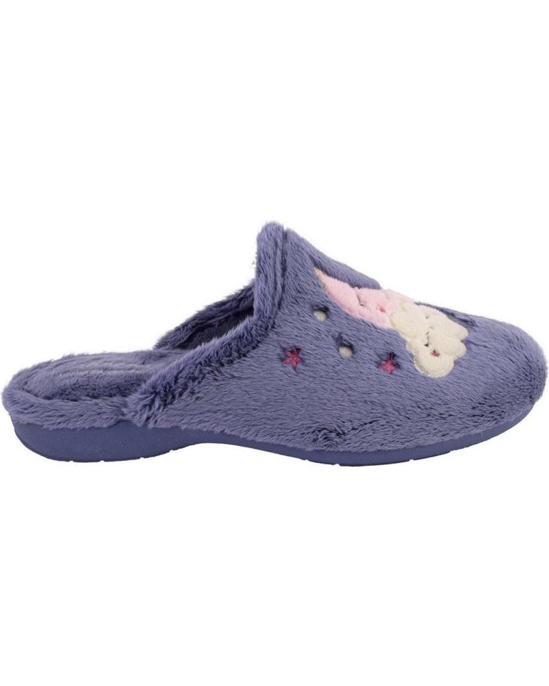 CABRERA 4502 BLUE OPEN-BACK HOUSE SLIPPERS WITH MOON AND STARS DESIGN AZUL