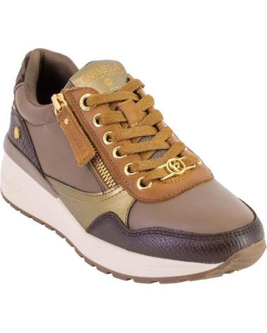 FREIZEIT-SNEAKER CARMELA 162442 LEDER BRAUN MIT KONTRASTDETAILS MARRON
