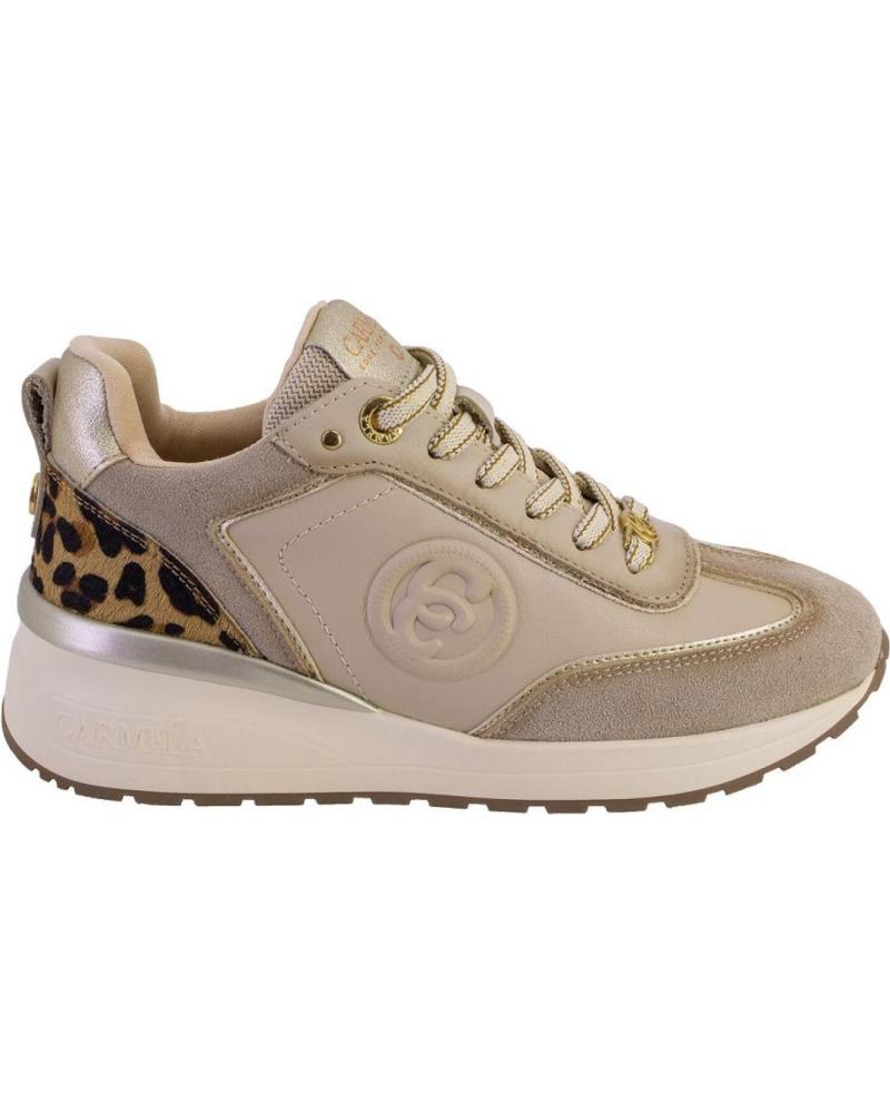 SNEAKERS CASUAL CARMELA 16441 PELLE BEIGE CON STAMPA ANIMALIER BEIGE