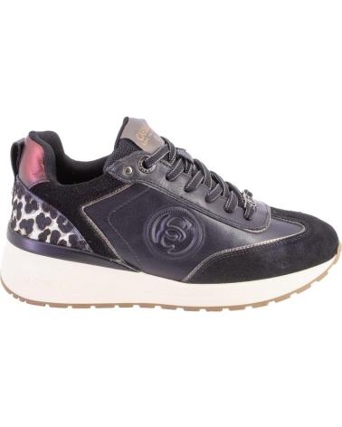 SNEAKERS CARMELA 16441 IN PELLE NERA CON DETTAGLI ANIMALIER NEGRO