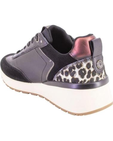 CARMELA 16441 LEDER-SNEAKER SCHWARZ MIT ANIMAL-PRINT-DETAILS NEGRO