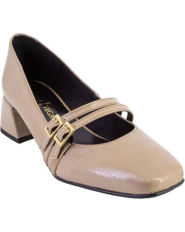DANIELA VEGA 2734 LOW HEEL PUMPS WITH STRAPS AND BUCKLE TAUPE TAUPE