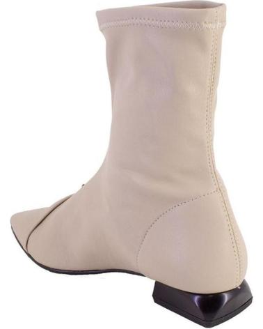 DANIELA VEGA 2721 BEIGE ANKLE BOOTS WITH GOLD BUCKLE BEIGE