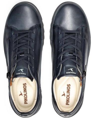 PIKOLINOS 6979 BLUE LEATHER LACE-UP SHOES AZUL