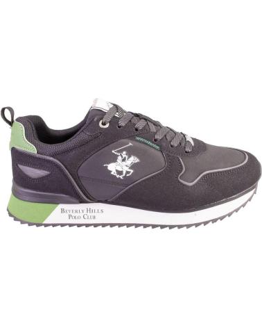 POLO BEVERLY HILLS DYLAN MIX SNEAKERS CASUAL GRIGIO SCURO CON DETTAGLI VERDI NEGRO