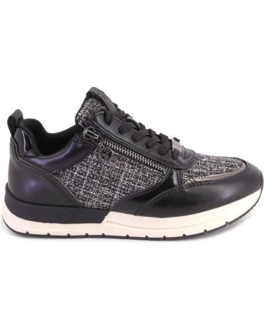 TAMARIS 23732STRUCT-25 BLACK LEATHER CASUAL SNEAKERS NEGRO