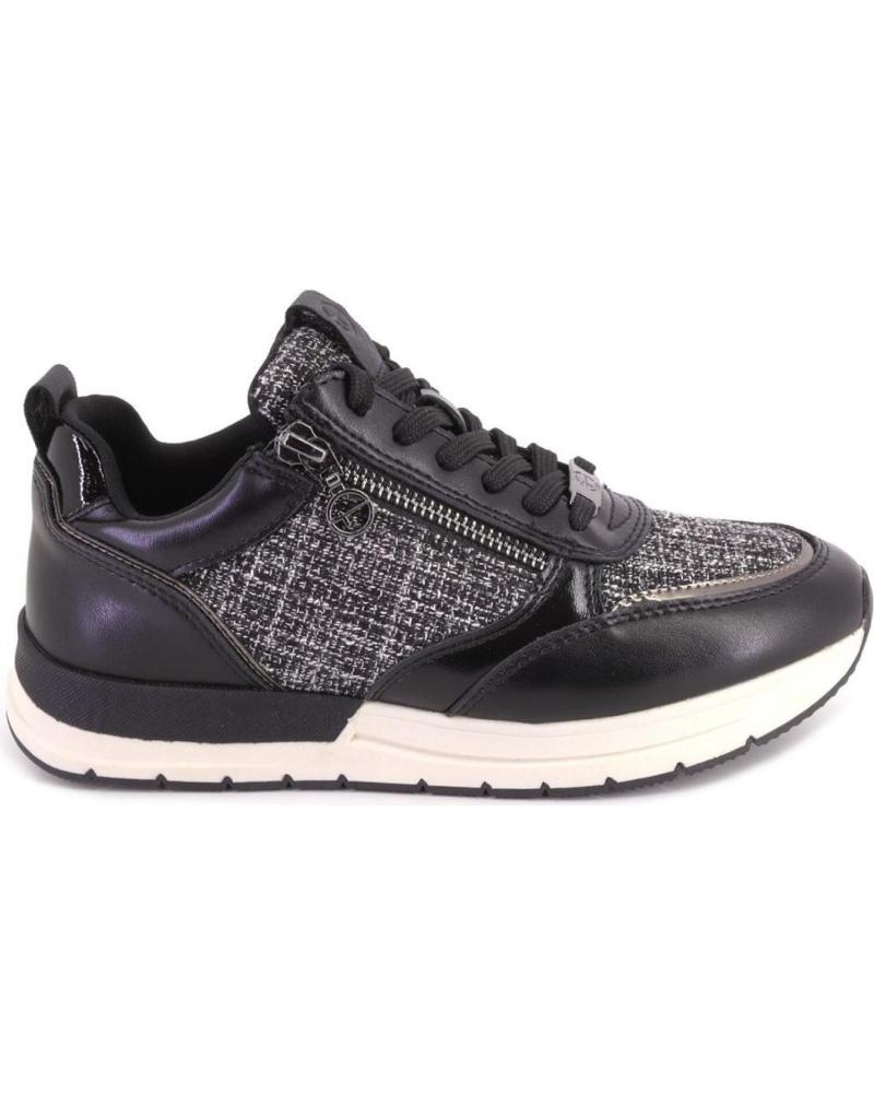 TAMARIS 23732STRUCT-25 FREIZEIT-SNEAKER AUS SCHWARZEM LEDER NEGRO