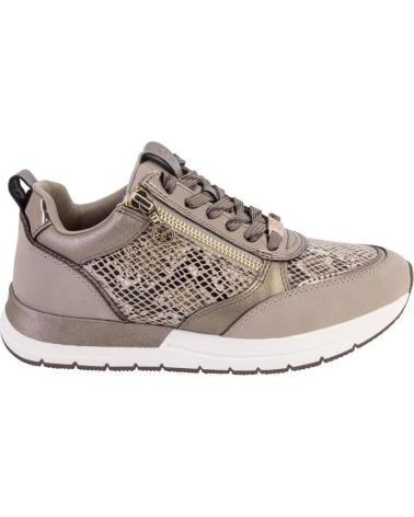 TAMARIS 23732 SNAKE TAUPE LEATHER CASUAL SNEAKERS TAUPE