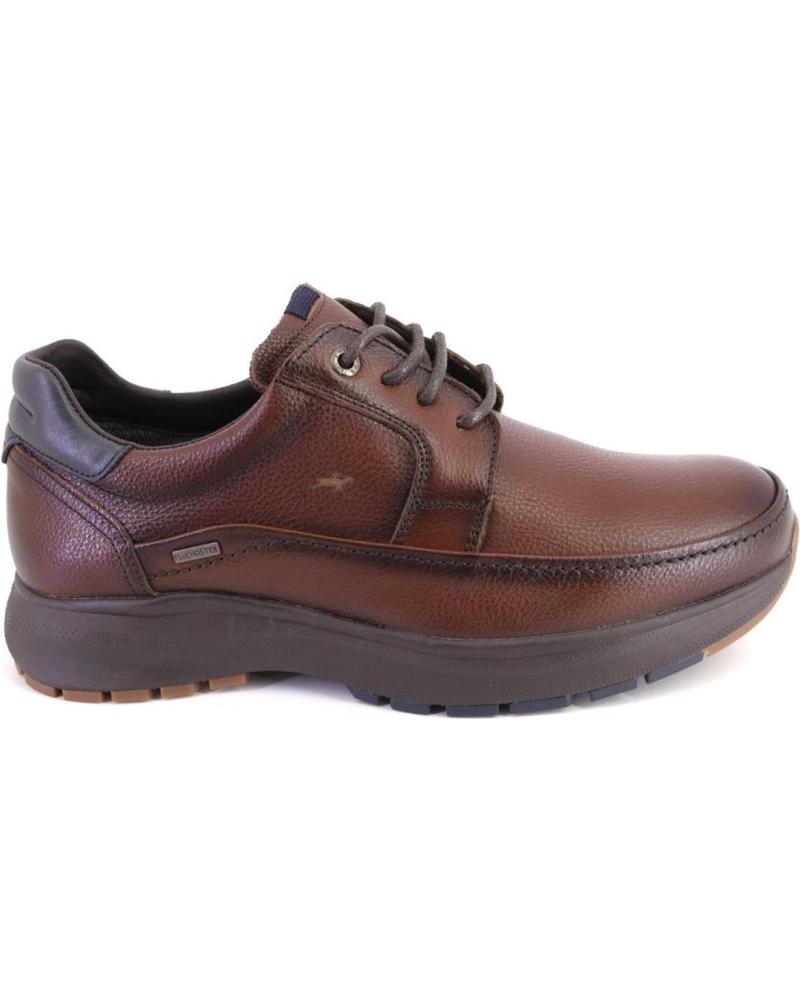 FLUCHOS F2065 BROWN LEATHER LACE-UP SHOES MARRON