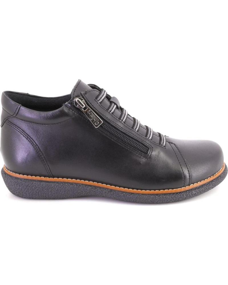 VALERIAS 2354 BLACK LEATHER LACE-UP SHOES NEGRO