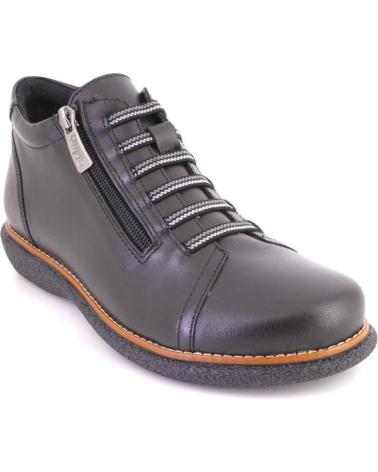 VALERIAS 2354 BLACK LEATHER LACE-UP SHOES NEGRO