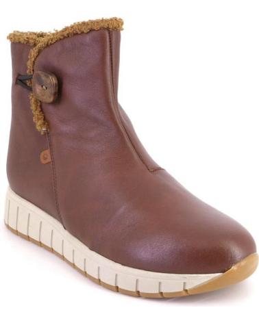 VALERIAS 2360 LEDERSTIEFELETTEN IN LEDERFARBE MIT SCHAFFELL-INNENFUTTER UND SEITLICHEM VERSCHLUSS CUERO