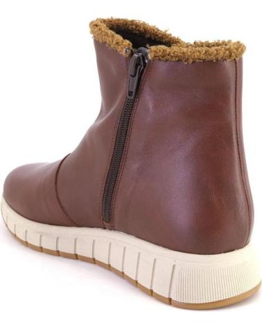 VALERIAS 2360 LEDERSTIEFELETTEN IN LEDERFARBE MIT SCHAFFELL-INNENFUTTER UND SEITLICHEM VERSCHLUSS CUERO