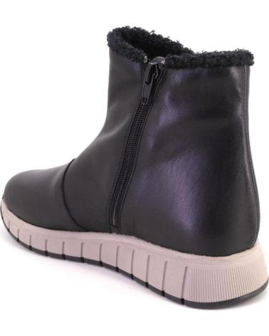 VALERIAS 2360 SCHWARZE LEDERSTIEFELETTEN MIT SCHAFFELL-INNENFUTTER UND SEITLICHEM VERSCHLUSS NEGRO